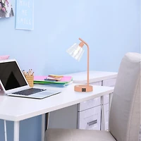 Metal Charging Task Lamp with Glass Shade