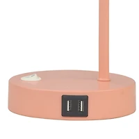 Metal Charging Task Lamp with Glass Shade