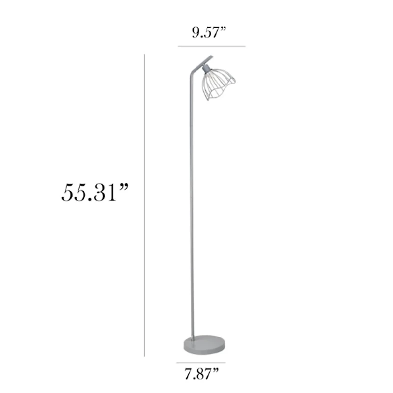 Metal Wavy Wire Cage Floor Lamp