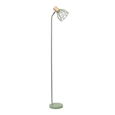 Green Farmhouse Cage Wire Floor Lamp