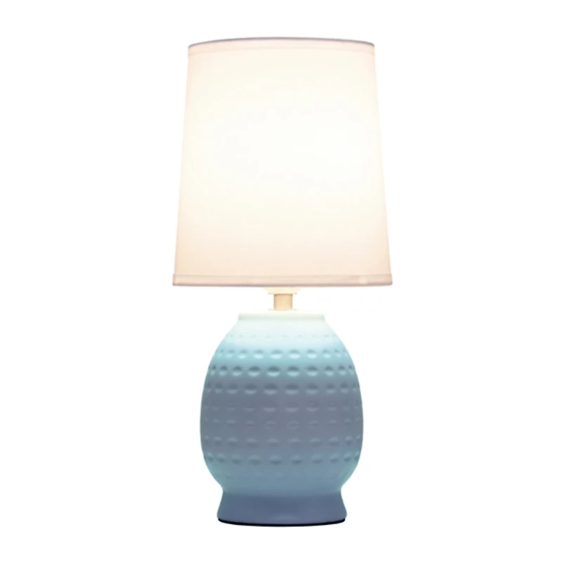 Blue Dimpled Ceramic Petite Table Lamp