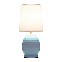 Blue Dimpled Ceramic Petite Table Lamp