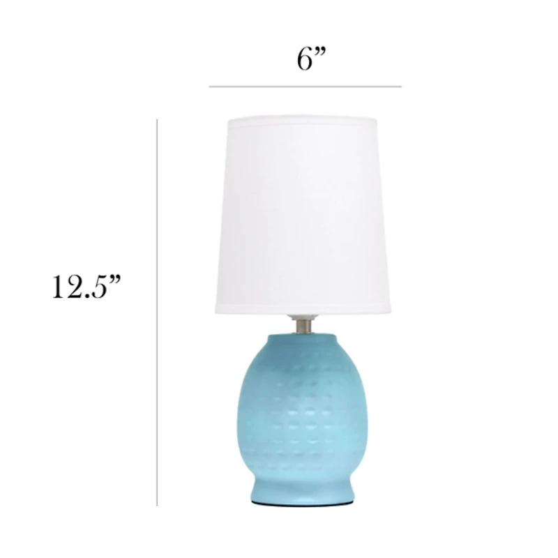 Blue Dimpled Ceramic Petite Table Lamp