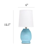 Blue Dimpled Ceramic Petite Table Lamp