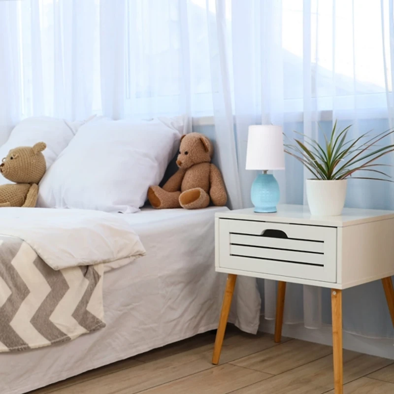 Blue Dimpled Ceramic Petite Table Lamp