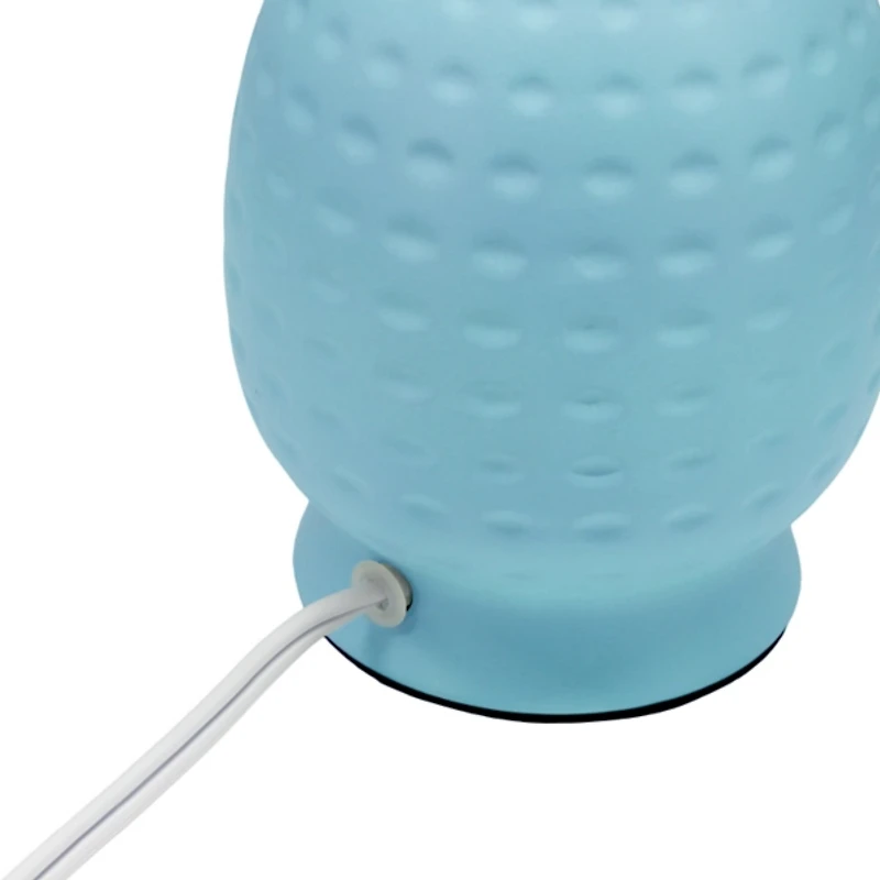 Blue Dimpled Ceramic Petite Table Lamp