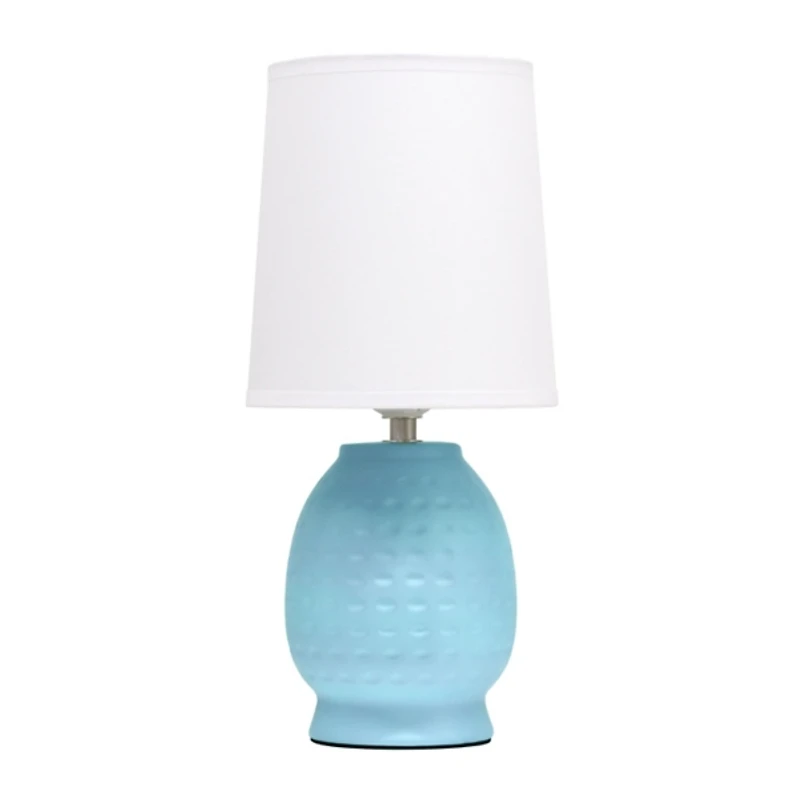 Blue Dimpled Ceramic Petite Table Lamp