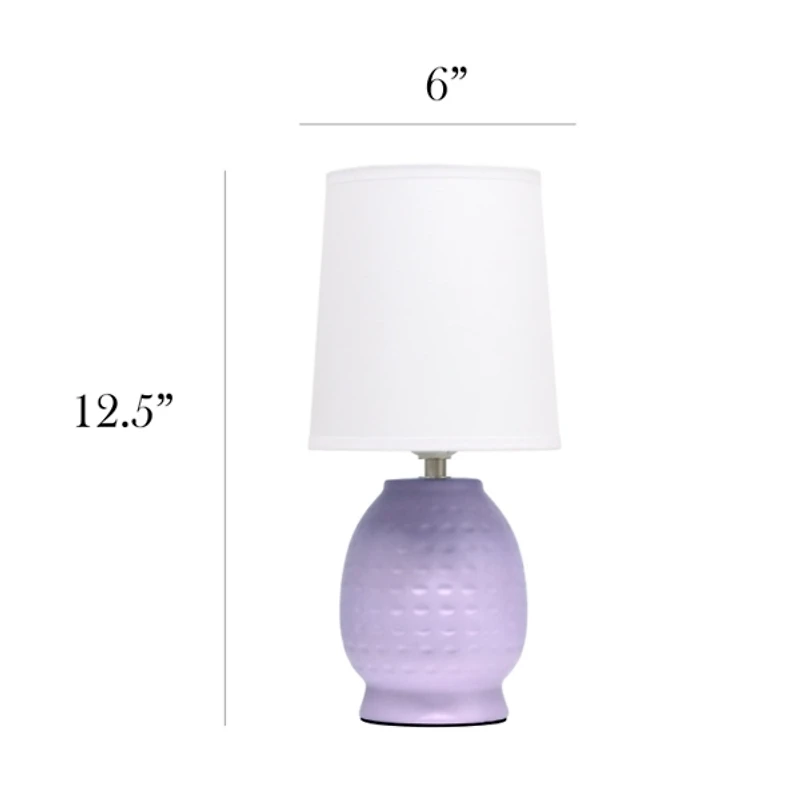 Lavender Dimpled Ceramic Petite Table Lamp