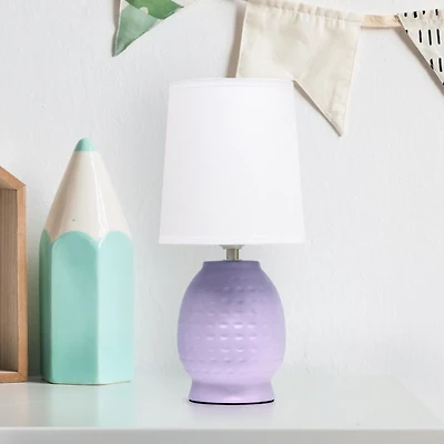 Lavender Dimpled Ceramic Petite Table Lamp