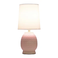 Pink Dimpled Ceramic Petite Table Lamp