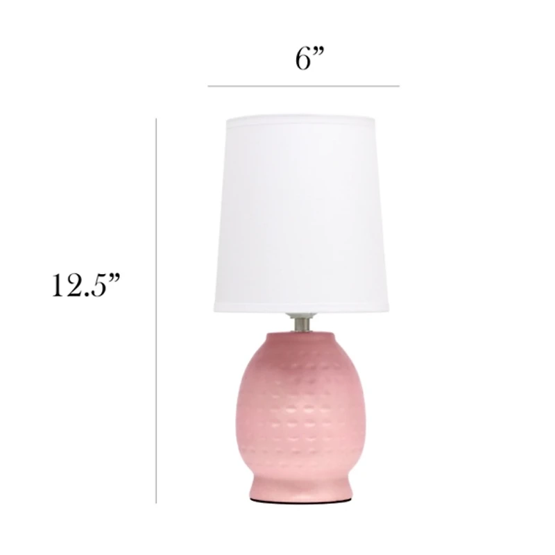 Pink Dimpled Ceramic Petite Table Lamp