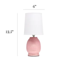 Pink Dimpled Ceramic Petite Table Lamp