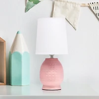 Pink Dimpled Ceramic Petite Table Lamp