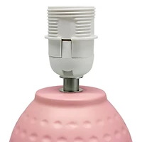 Pink Dimpled Ceramic Petite Table Lamp