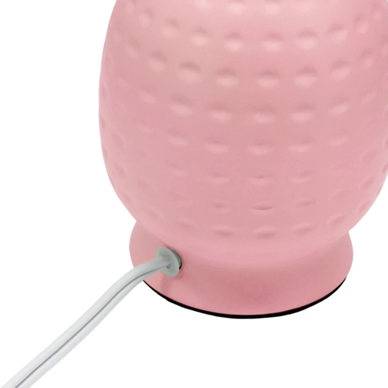 Pink Dimpled Ceramic Petite Table Lamp