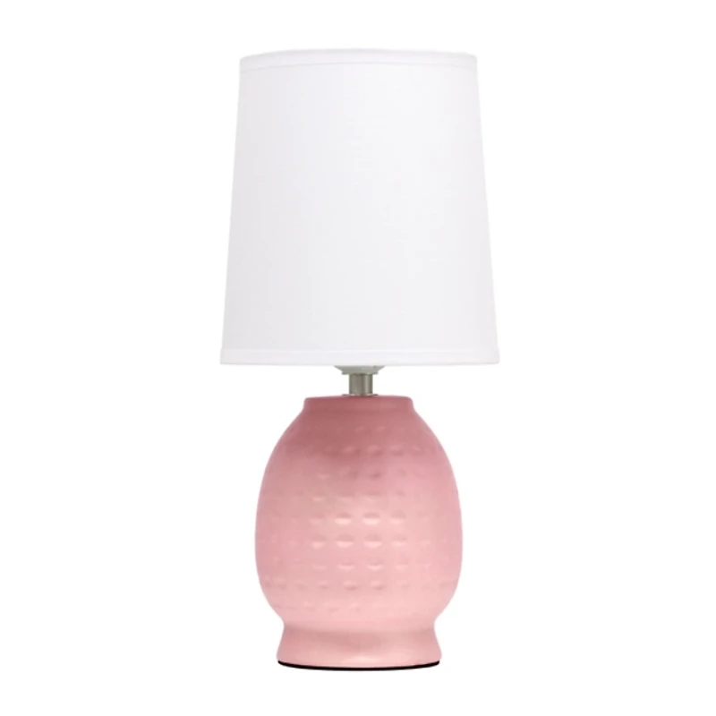 Pink Dimpled Ceramic Petite Table Lamp