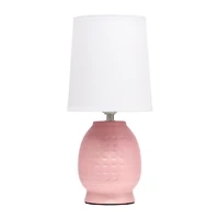 Pink Dimpled Ceramic Petite Table Lamp