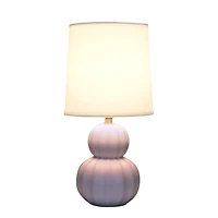 Lavender Ceramic Stacked Gourd Petite Table Lamp