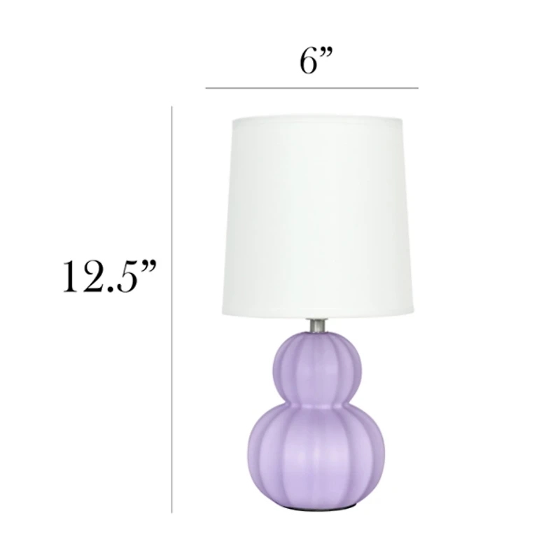 Lavender Ceramic Stacked Gourd Petite Table Lamp