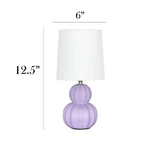 Lavender Ceramic Stacked Gourd Petite Table Lamp