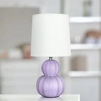 Lavender Ceramic Stacked Gourd Petite Table Lamp
