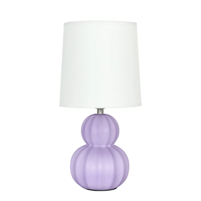 Lavender Ceramic Stacked Gourd Petite Table Lamp