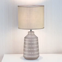 Gray Ceramic Boho Pattern Table Lamp