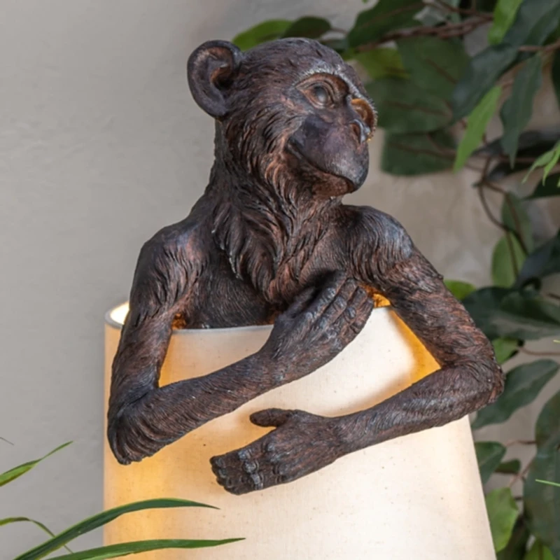 Brown Monkey Table Lamp