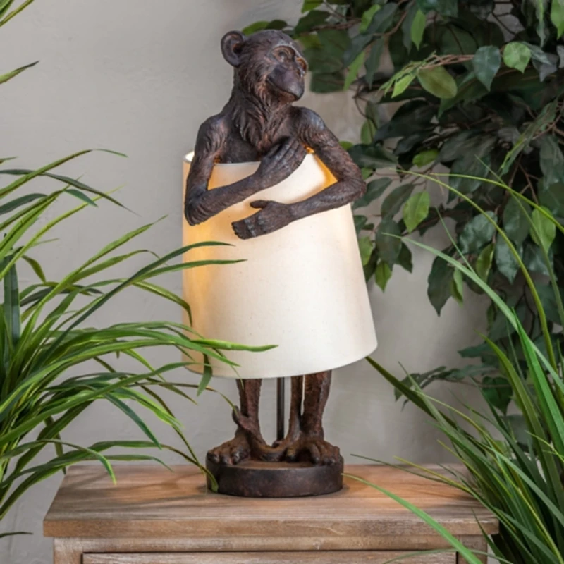 Brown Monkey Table Lamp