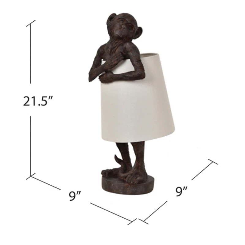 Brown Monkey Table Lamp