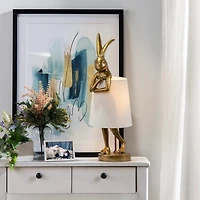 Gold Rabbit Table Lamp