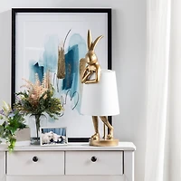 Gold Rabbit Table Lamp