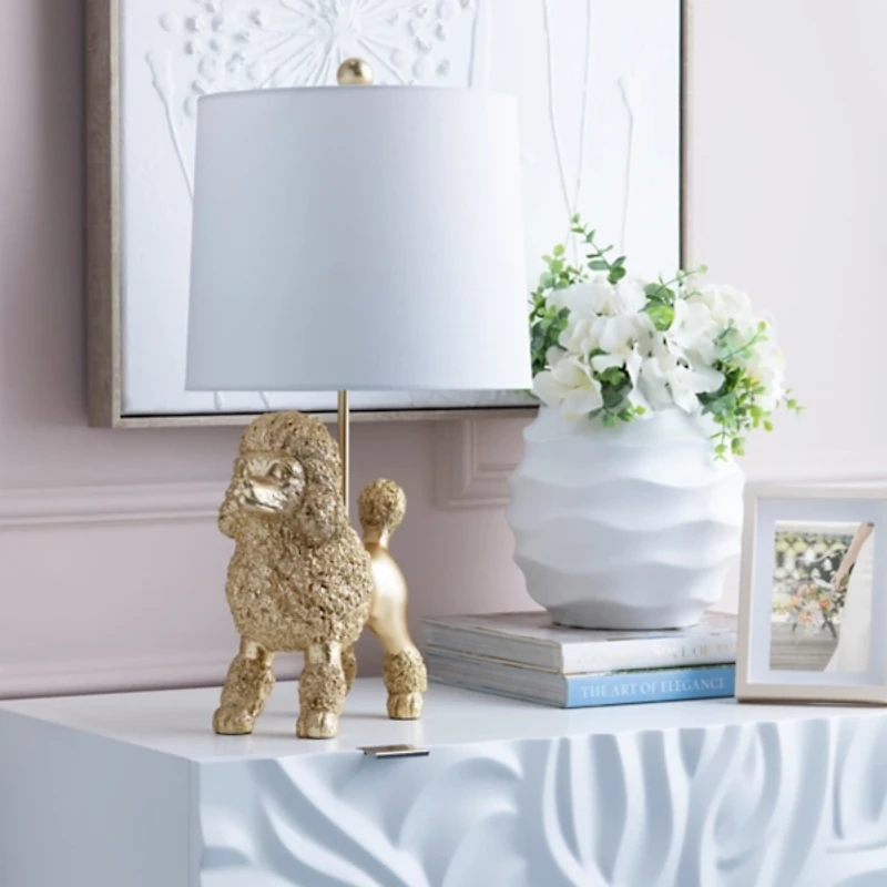 Gold Poodle Table Lamp