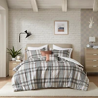 Gray Plaid Liam 4-pc. Twin/Twin XL Comforter Set