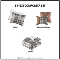 Gray Plaid Liam 5-pc. Full/Queen Comforter Set