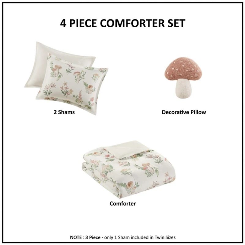 Mushroom Garden 3-pc. Twin/Twin XL Comforter Set
