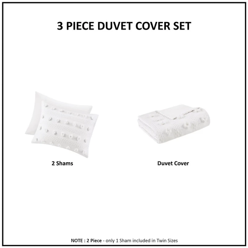 Ivory Jacquard Twin/Twin XL 2-pc. Duvet Cover Set