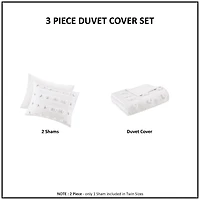 Ivory Jacquard Full/Queen 3-pc. Duvet Cover Set