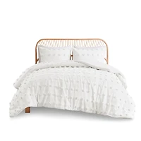 Ivory Jacquard Full/Queen 3-pc. Duvet Cover Set
