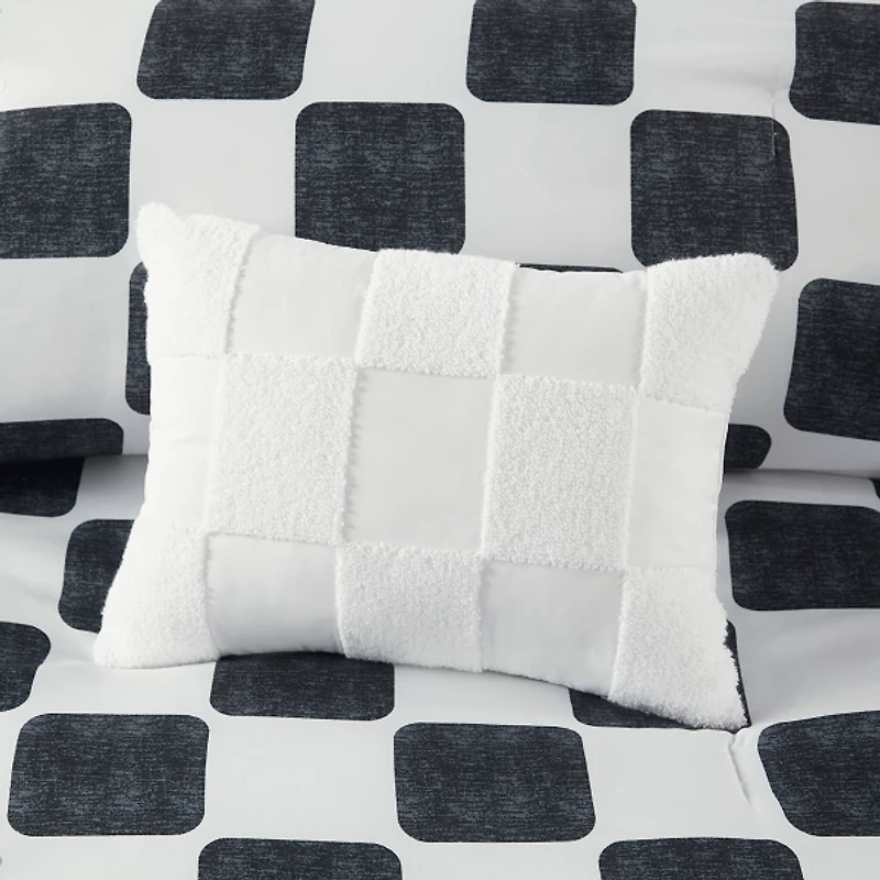 Black Checkered Twin/Twin XL 4-pc. Comforter Set