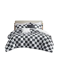 Black Checkered Full/Queen 5-pc. Comforter Set
