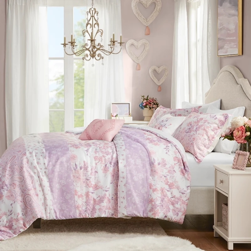 Pink Paisley Full/Queen 5-pc. Comforter Set
