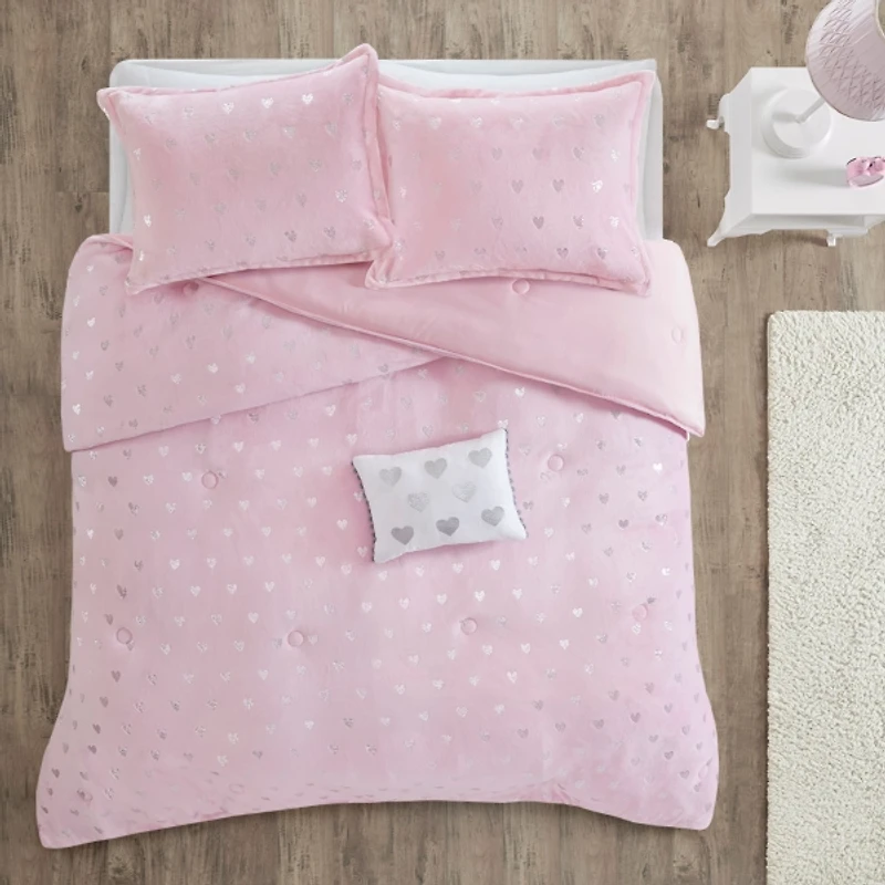 Pink Hearts Kids Twin/Twin XL 3-pc. Comforter Set