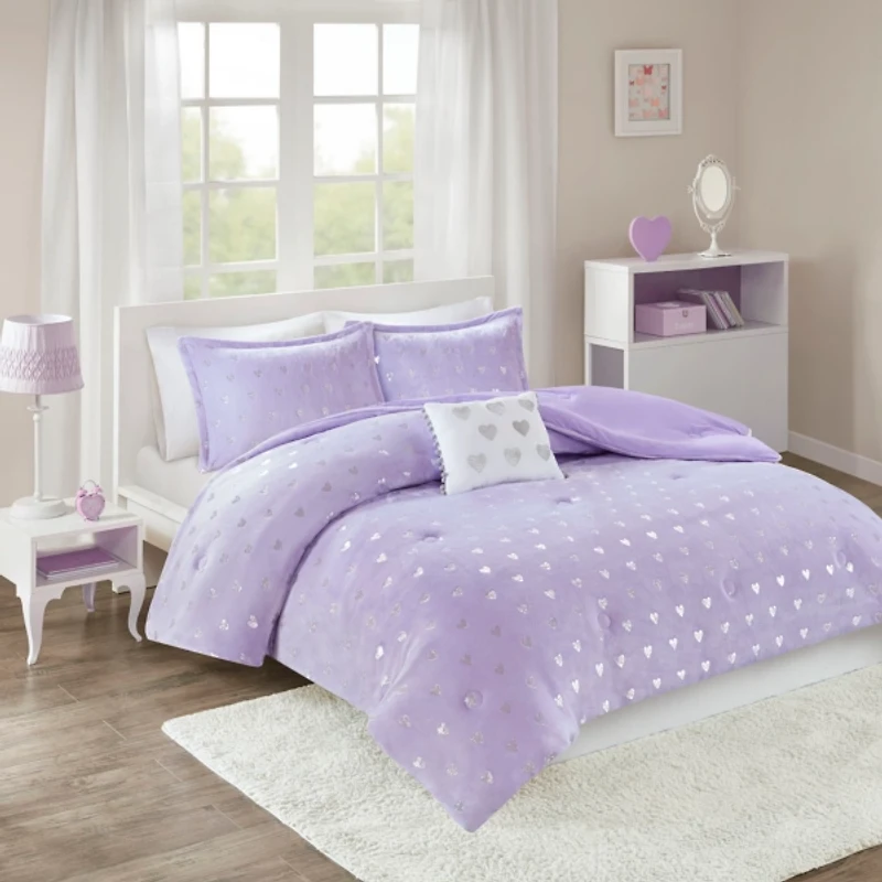 Purple Heart Kids Full/Queen 4-pc. Comforter Set