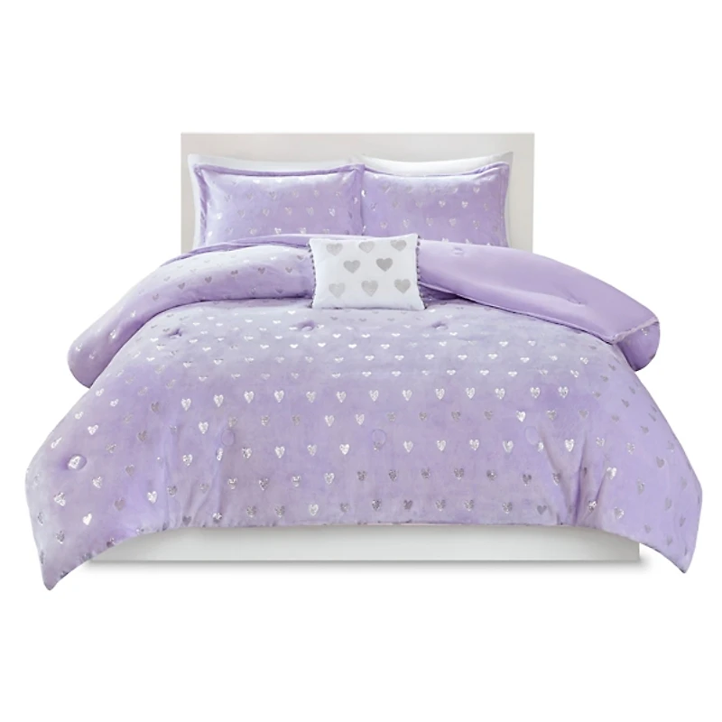 Purple Heart Kids Full/Queen 4-pc. Comforter Set
