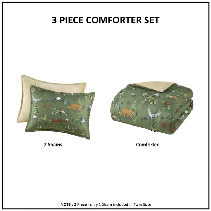 Forest Animals 3-pc. Full/Queen Comforter Set
