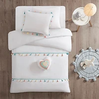 White Tassel Kids Full/Queen 4-pc. Comforter Set