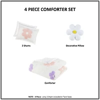 Ivory Floral Kids 4-pc. Full/Queen Comforter Set