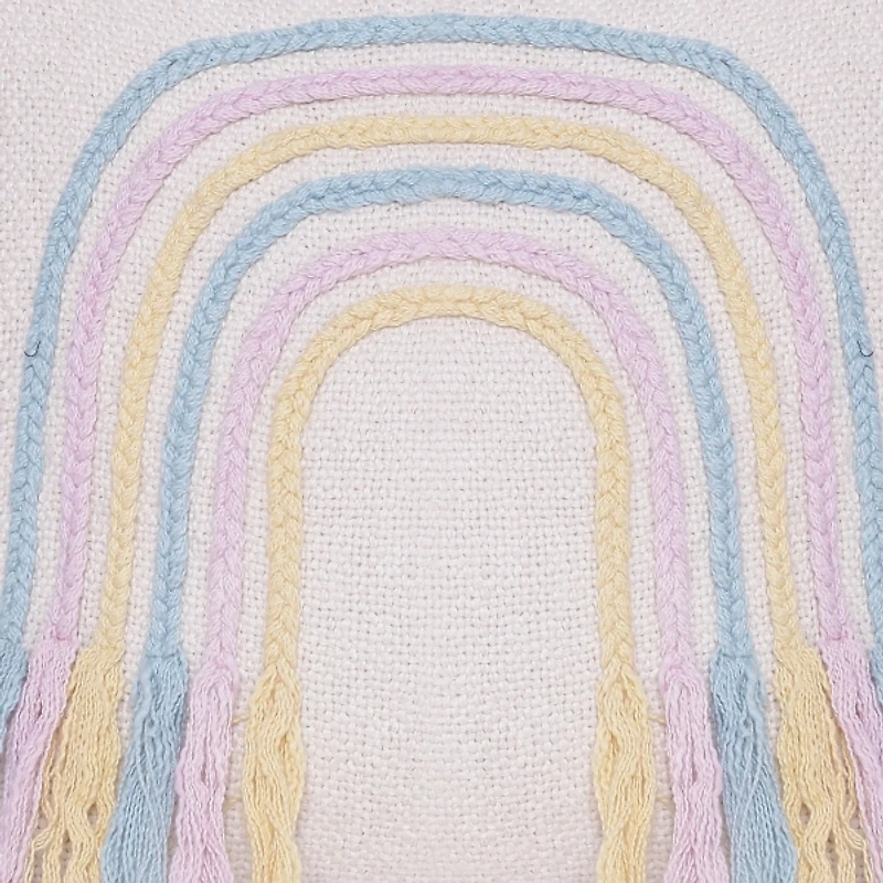 Rainbow with Fringe Throw Pillow