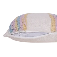 Rainbow with Fringe Throw Pillow